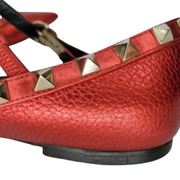 Valentino Garavani Rockstud Caged Pointed Toe Ballet Flats - Picture 7 of 10